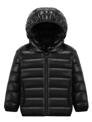 Unisex kid Jacket light Coat Thermal Hiking Down Waterproof Camping Windproof Patchwork Outdoor kids Outwear Hot Sale Tops - Цвет: black