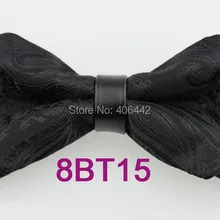 Yibei Coachella Галстуки черный Пейсли Bow Tie Solid Цвет лук Галстуки Tuxedo Adult алмаз кожа выбора джентльмен бабочки предварительно связали