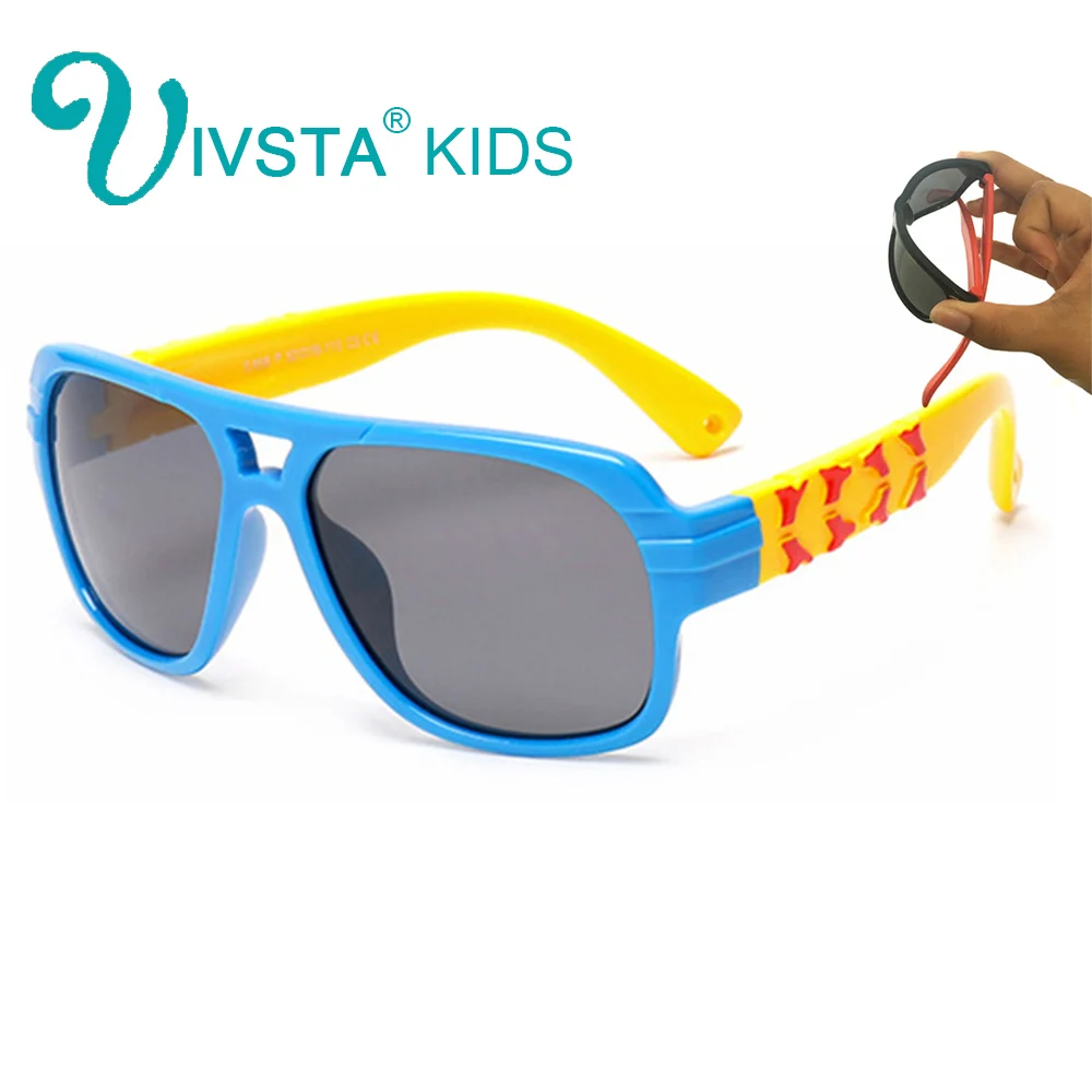 IVSTA силиконовые детские солнцезащитные очки для пилота квадратная оправа Очки для мальчиков Детские поляризованные оправа для очков гибкие прохладные летние 858