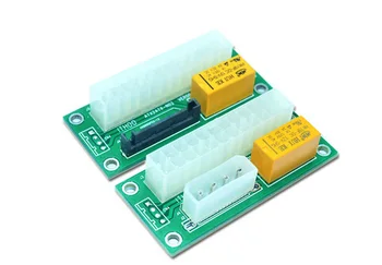

50pcs/lot PC Desktop ATX 24-Pin Dual PSU Power Synchronous Start Extender Cable Card adapter For BTC Miner Machine