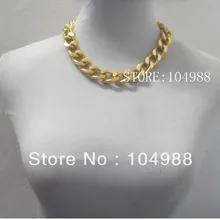 2013 Горячая Новая европейская элегантная очаровательная точечная блестящая огранка золотого цвета массивная алюминиевая цепь ожерелье; украшения для тела 18"
