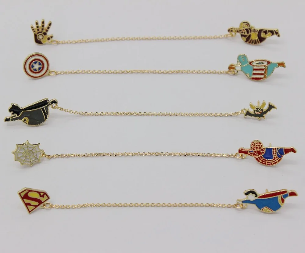 

2018Superhero pin Brooches Badge Spiderman Batman Superman Captain America Ironman Marvel DC comics jewelry accessories