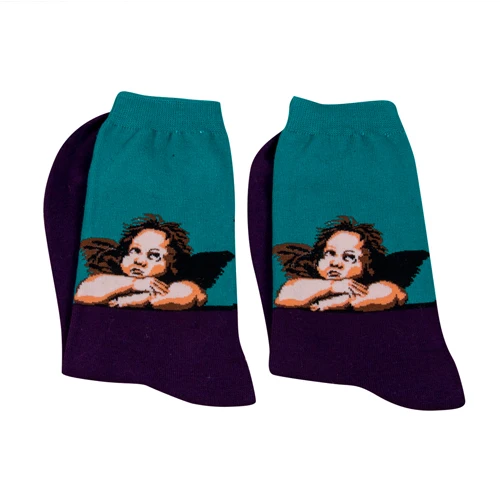 3D поступление винтажные Ретро Живопись Искусство Новые забавные носки для мужчин и женщин унисекс абстрактная картина маслом искусство Дизайн Носки - Цвет: G