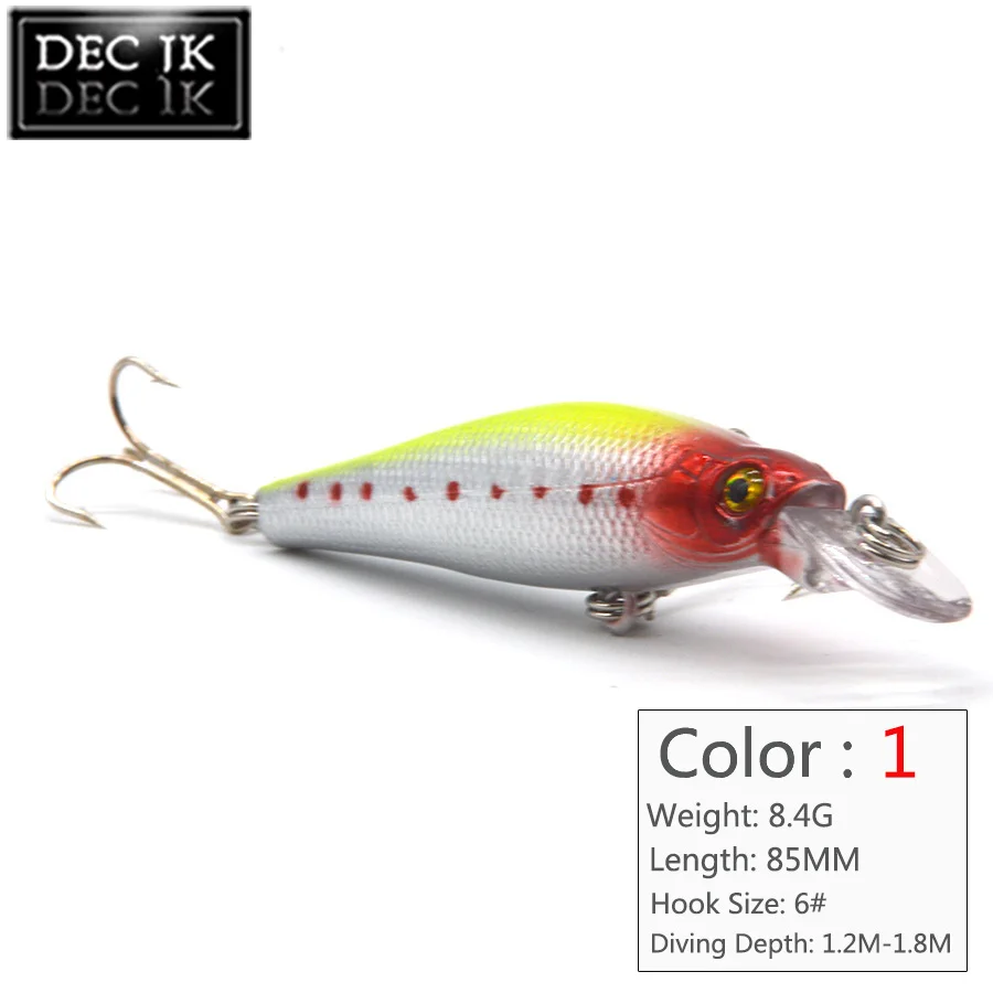 8PCS Minnow Sea Fishing Lure Peche Crankbaits Artificial Bait Lot For Pike With Hook In River Swimbait Jerkbait Hard Baits Set (1)