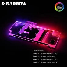 BS-MSGZ2070-PA Barrow GPU Блок Водяного Охлаждения для MSI RTX 2070 GAMING Z 8G/X 8G, MSI RTX 2070 ARMOR 8G/OC LRC 2,0 Light