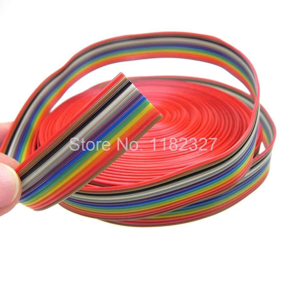 (1 м/лот) Плоский IDC кабель UL2651 105C AWG28 12Pin 1 0 мм шаг 1000 мм/1 метр цвета радуги |