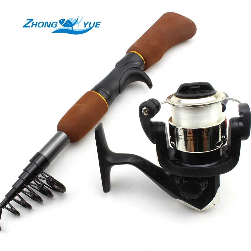 

1.4M Lce fishing rod Portable Foldable Travel Spinning Fishing Rod Carbon with 200Series Sea Fishing Reel Rod Combo Fishing Set