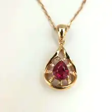 18K Gold Natural 0.992ct Ruby and Pendant Necklace 0.034ct Diamond inlaid 2016 Factory Direct New Arrival Fine Jewelry