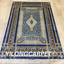 4'x6' голубая Роза дизайн горячая распродажа Шелковый коврик ковер ручной работы ковер в китайском стиле(ZQG319A