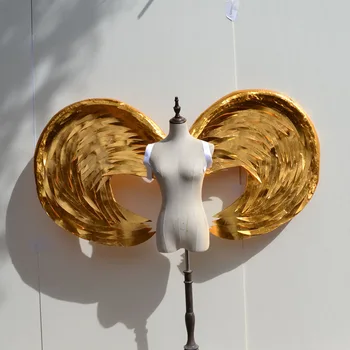 

High quality Gold Victoria Angel Wings model show stage performance cosplay Display props EMS Free shipping