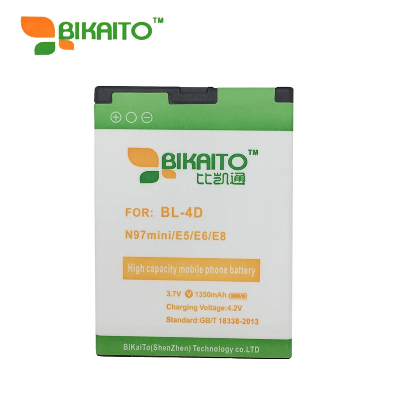 Bikaito Высокое качество 1350 мАч мобильный телефон Батарея BL-4D Батарея для Nokia N97mini N8 E5 E7 702T T7-00 T7 N5 808