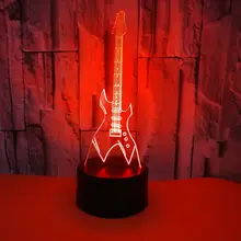 GAOPIN 3D LED USB Remote Touch Lighting Cable Fashion Eletric Guitar Shape Home Decorative Night Light