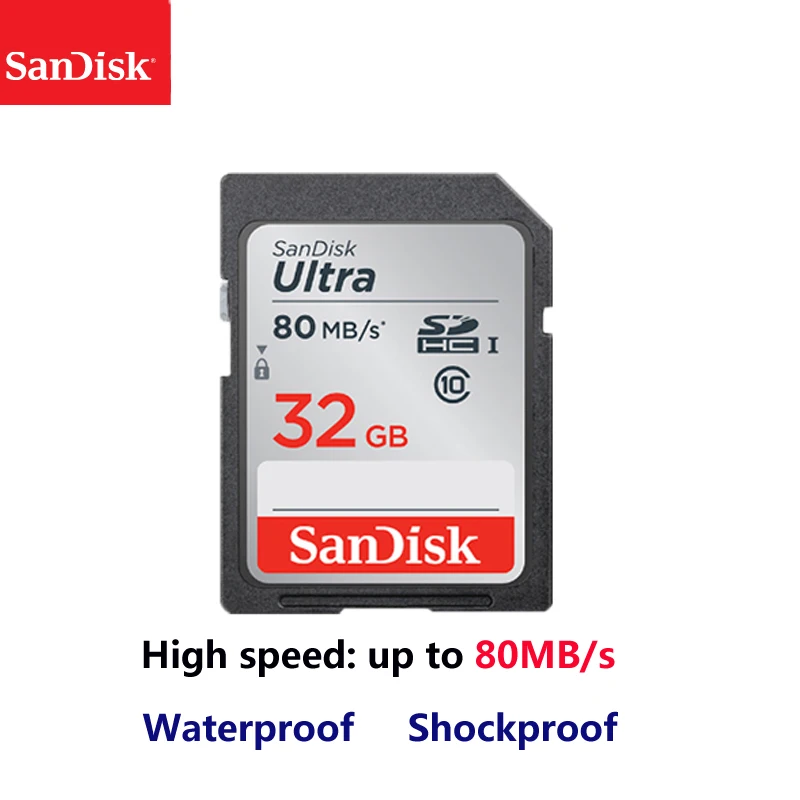 Двойной Флеш-накопитель SanDisk Ultra SD карта, 16 ГБ, 32 ГБ, 64 ГБ, 128 Гб класс 10 SDHC карта памяти SDXC карты C10 80 МБ/с. sd-карта Поддержка официальный проверки