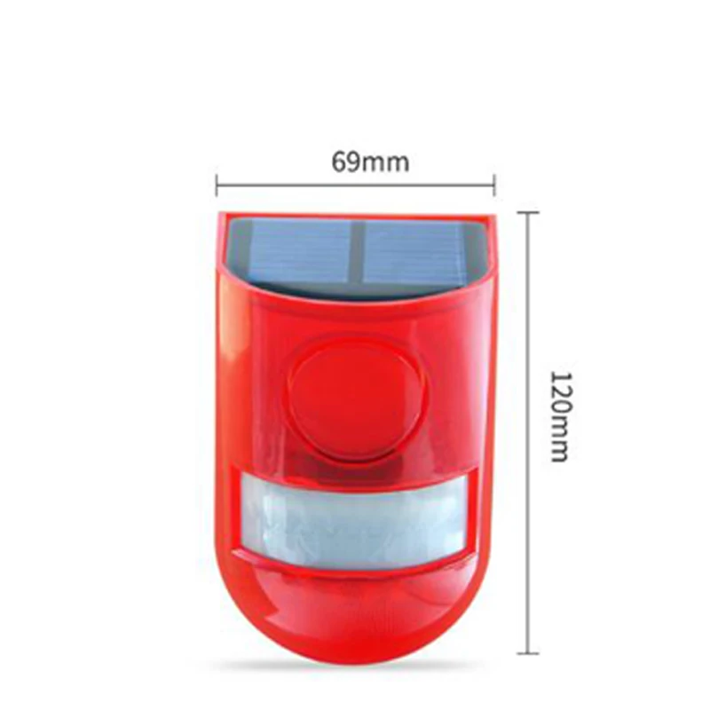 Emissor de Luz Lâmpada de Alarme Ip65 à Prova Diodo Solar Aviso 6led Luz Vermelha Dwaterproof Água Sensor Movimento Cautela Luzes Lugar Secreto Parede 110db Som 8 ip65 à prova dwaterproof água sensor movimento