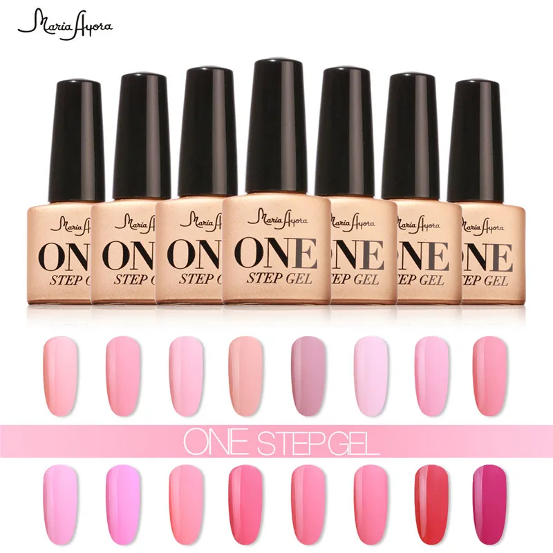 Nueva marca profesional fácil de llevar Gel de un paso de larga duración Rosa gris rojo púrpura uñas Gel polaco UV gel 7 ml
