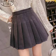 Шерстяная плиссированная осенне-зимняя женская новая короткая юбка средней длины в гонконгском стиле, с высокой талией, с супер-подогревом, 1515 45