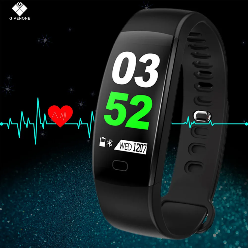 

GIVENONE F64HR Heart Rate Monitor Fitness Tracker Anti-lost Wristband Call Remind Find Phone Pedometer Smart Band Wrist Bracelet