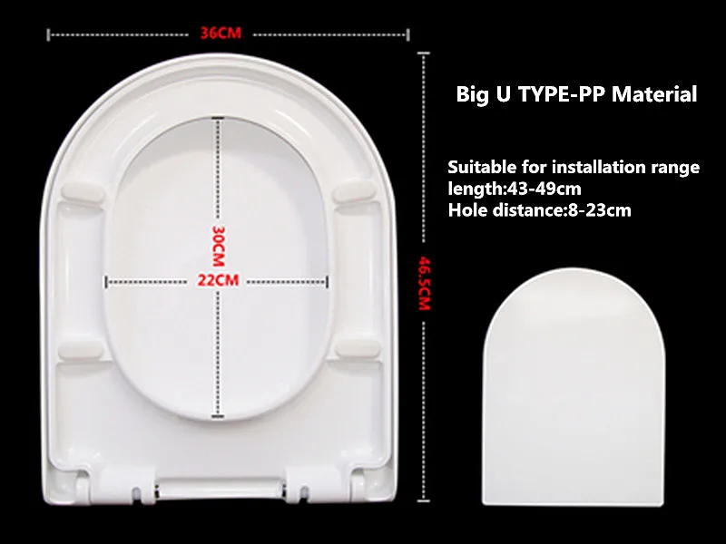 Различные стили универсальные уплотненные ПП материалы доски медленно закрывающиеся сиденья для унитаза крышки, U V квадратной формы сиденья для унитаза, J18028 - Цвет: U TYPE toilet seat A