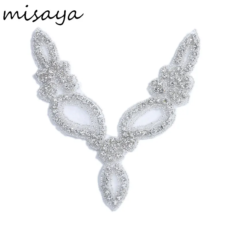 

Misaya 1PC DIY Hand Craft High Quality Collar Style Rhinestones Handmade Diamond Ornaments For Wedding Bridal Belt Decoration