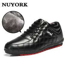 NUYORK fashion men snow boots plush super warm suede leather boots men boots work shoes outdoor fur lace up warm winter shoes