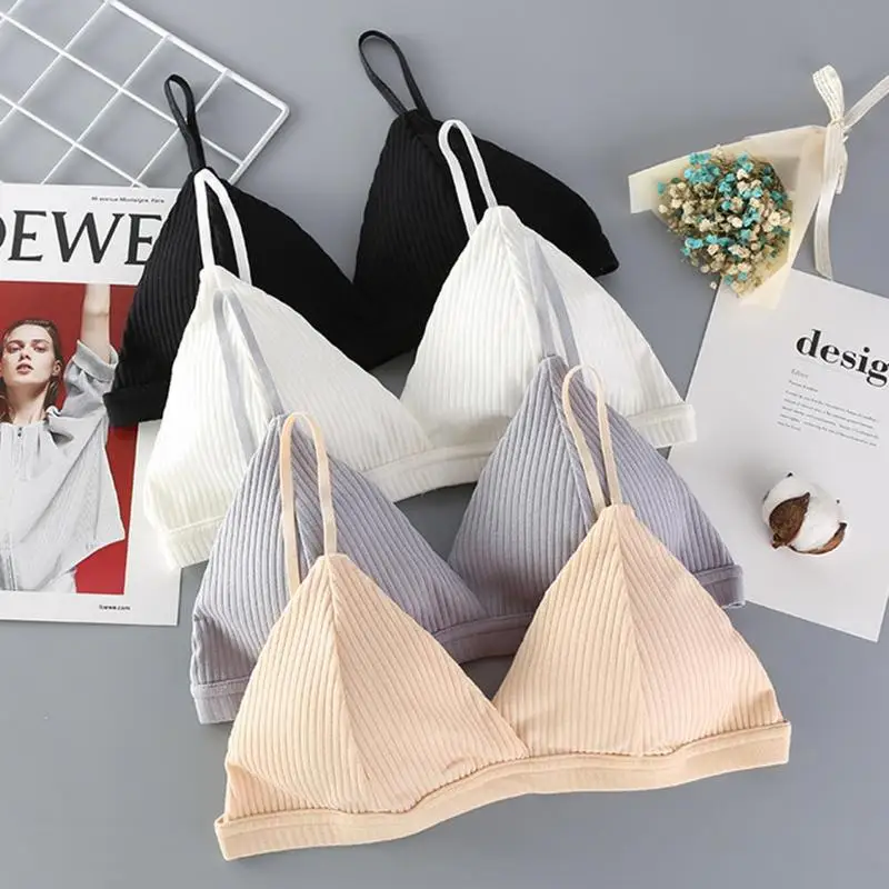 

New Women Deep V-neck Crop Top Bralette Bralet Bra Bustier Crop Top Padded Tank Halter Top Backless Camis Vest Roupas Feminina