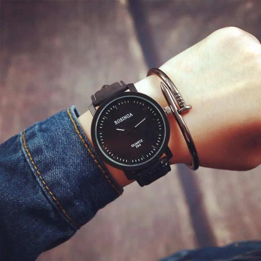 

Timezone #401 Fashion Watch Stainless Steel Case Men Women Leather Quartz Analog Watch Free Shipping