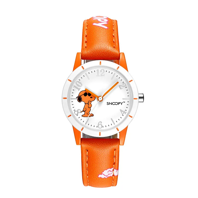 Snoopy синие детские часы модные часы для мальчиков и девочек повседневные кварцевые наручные часы милый японский механизм pu часы подарок snw812