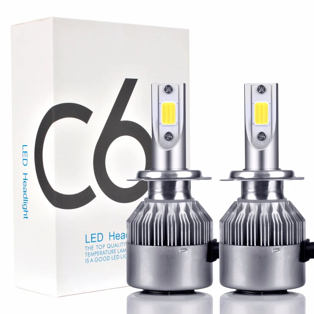 HengChiLun 2x H7 6000K Автомобильные фары COB светодиодный головной убор 3600LM 36 Вт для Mercedes Benz