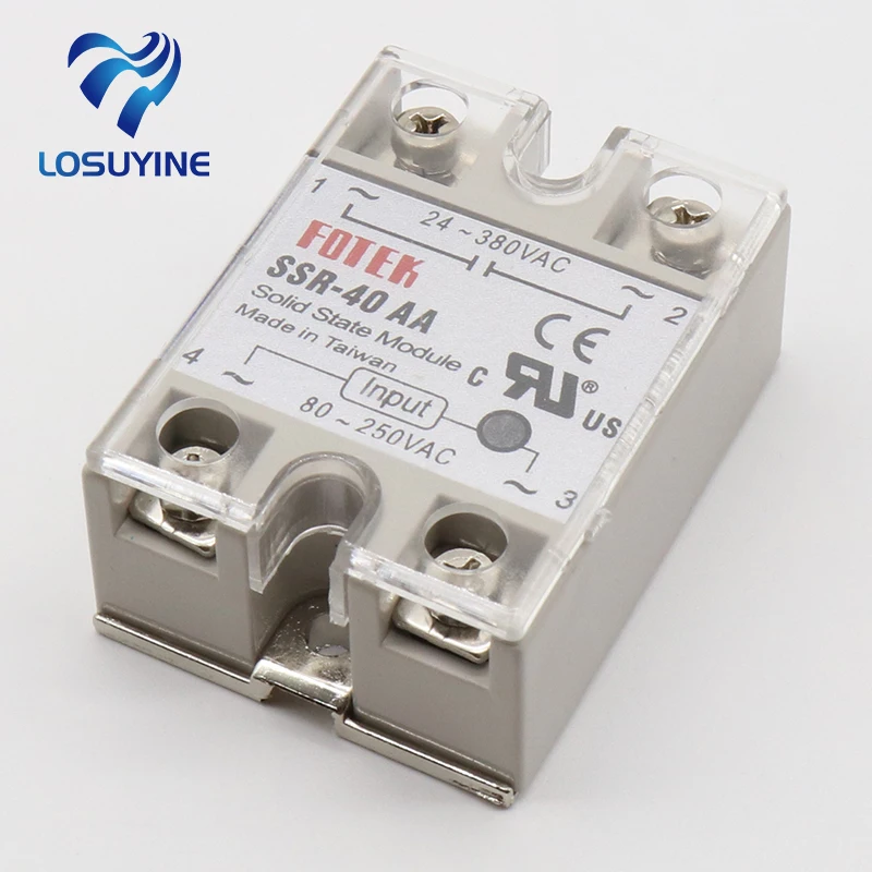 1 pcs SSR 40 AA AC AC Metal Base Solid State Relay Moudle SSR 40AA 40A ...