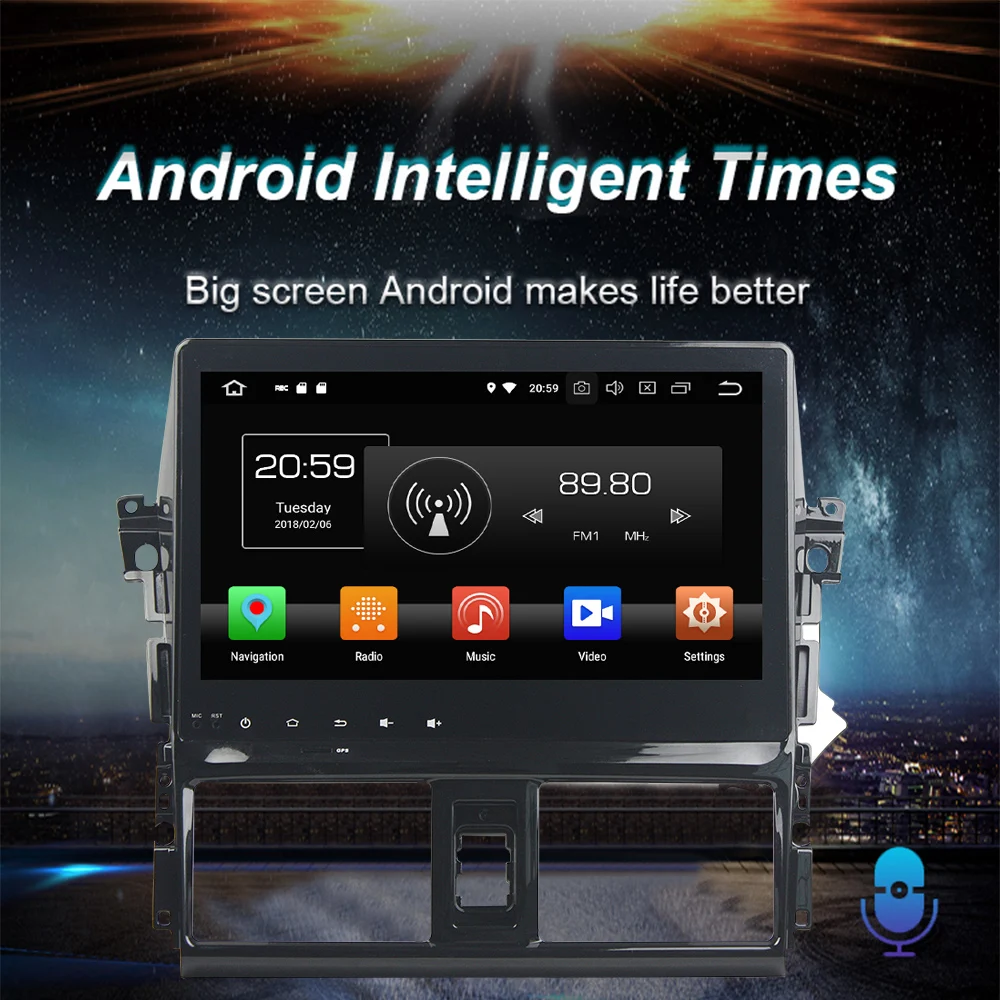 Discount Touch Screen Car Radio with Navigation for Toyota Vios/Yaris 2013~2015 2 Din Auto Stereo GPS DVD Android Car Multimedia Player 15