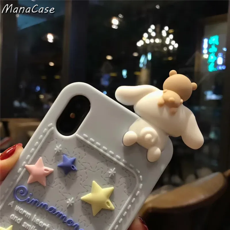 Симпатичный чехол в японском стиле с 3D коричной мелодией для iPhone 11 Pro Max X XS MAX XR 6 6s 7