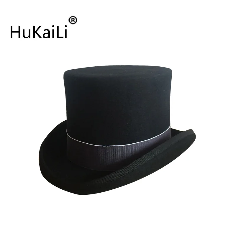 The new President cap wool hat edge flat black ash white ribbon hats for men and womenhats for