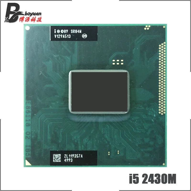 Процессор Intel Core i5-2430M i5 2430M SR04W двухъядерный 4 потока 2 ГГц 3 Мб 35 Вт разъем G2 / rPGA988B |