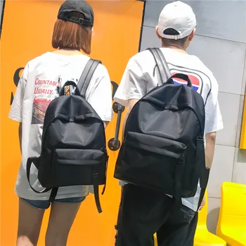 

2019 new Street cool black backpack fashion simple college wind student two size bag