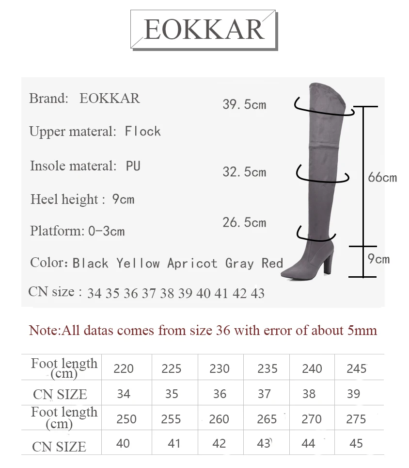 Eokkar/ г.; женские ботфорты с острым носком на высоком толстом каблуке; зимняя обувь на молнии; черные женские сапоги из флока на высоком каблуке; размеры 34-43