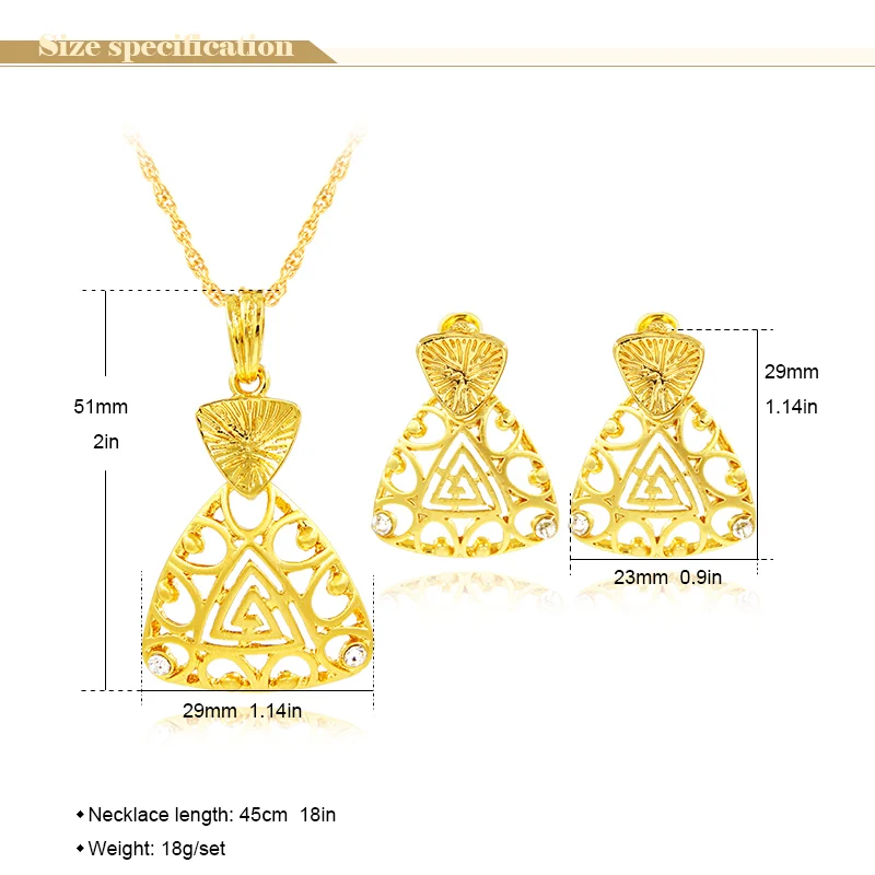 Sunny Jewelry сплав кубического циркония сердце треугольник женское колье серьги
