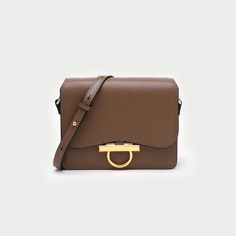 MIYCAO, брендовые сумки через плечо из натуральной кожи для женщин, повседневная сумка-мессенджер, высокое качество, сумки на плечо для девочек, замок - Цвет: Коричневый