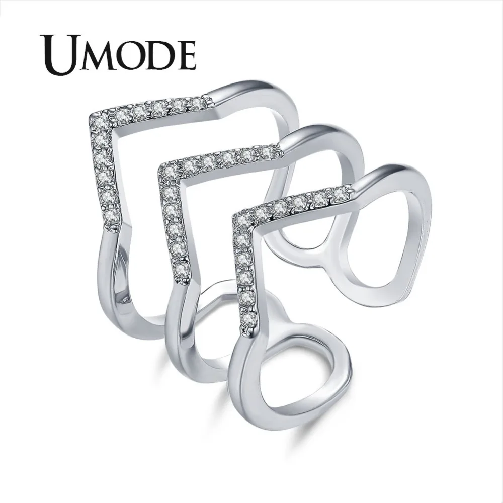 UMODE трендовые двухцветные s регулируемые микро CZ Кристалл шеврон проложить