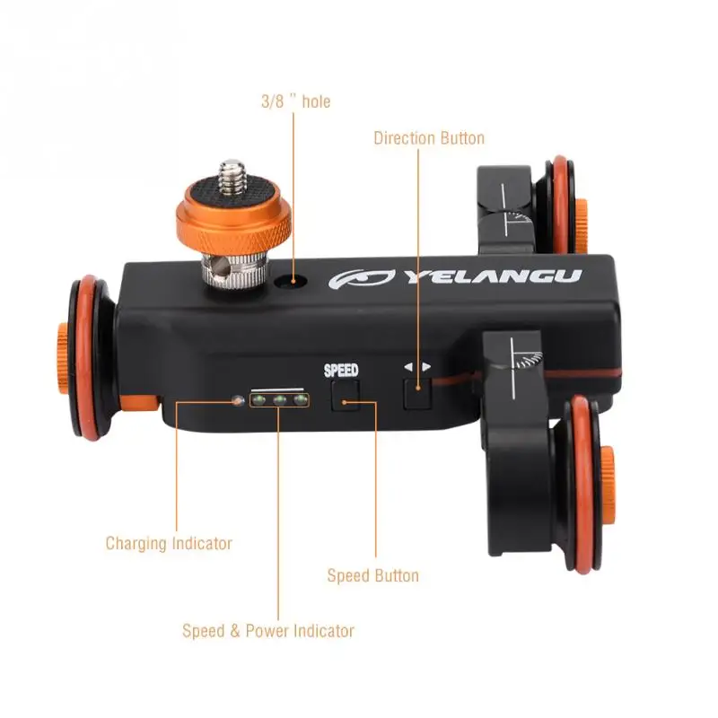 YELANGU L4X мини моторизованный электрический трек слайдер двигатель Долли грузовик автомобиль дистанционное управление для камеры видеокамеры DV Canon смартфон