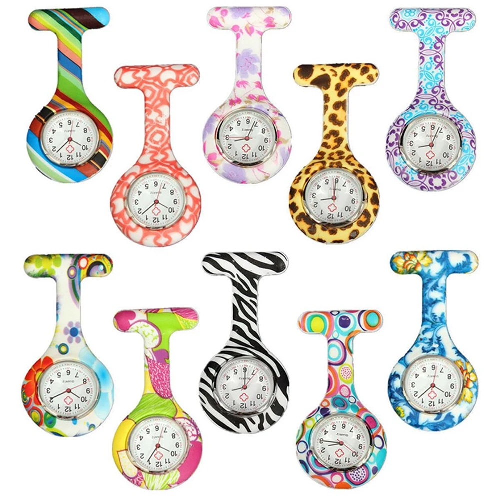 New Nurses Watches Doctor portable Fob Watch Brooches Silicone Tunic