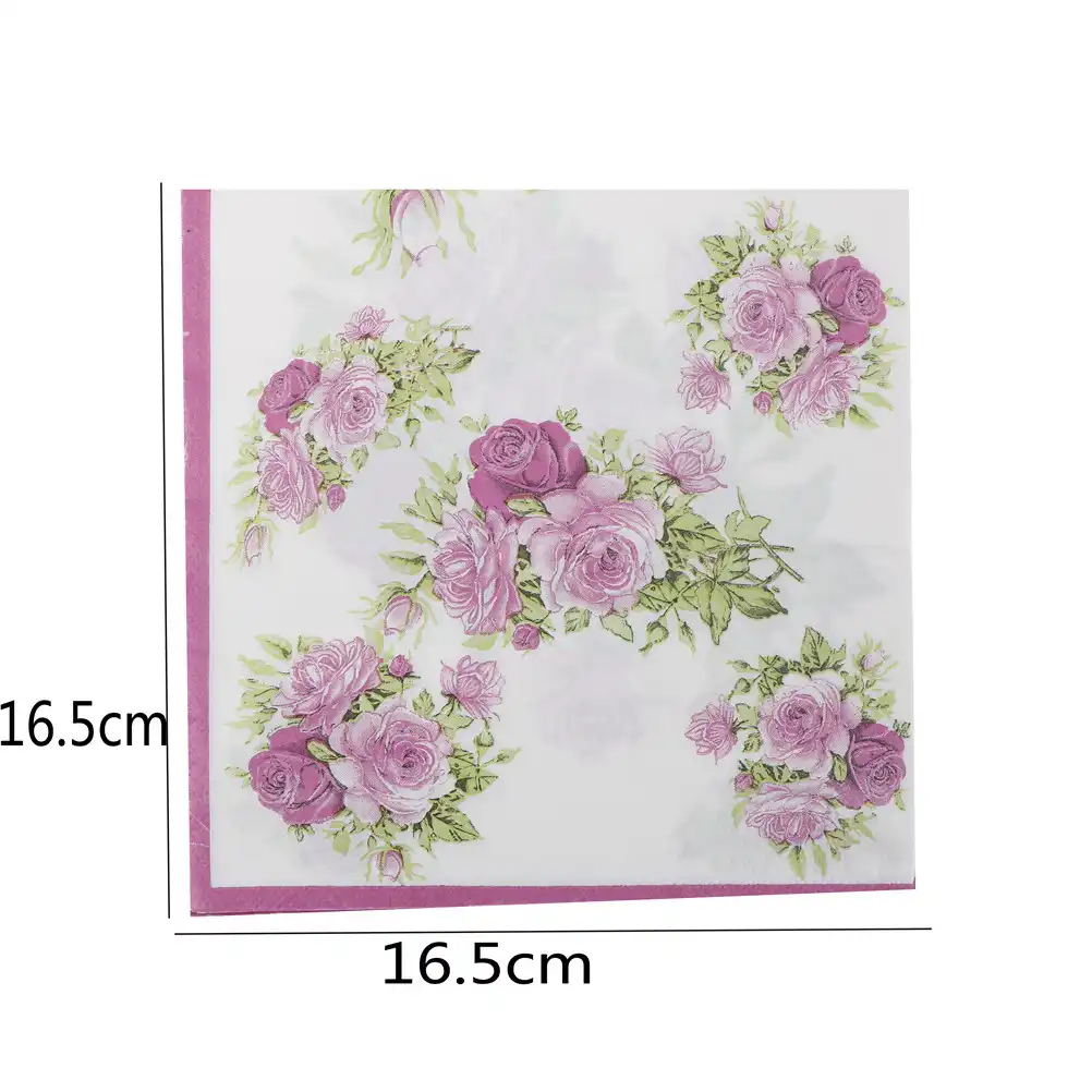 BYFRI 20pcs Paquete Rosado De Flores De Belleza Dise/ño Servilletas De Papel Tissue Servilletas Decoupage Decoraci/ón De Papel Cafe /& Party Vajilla