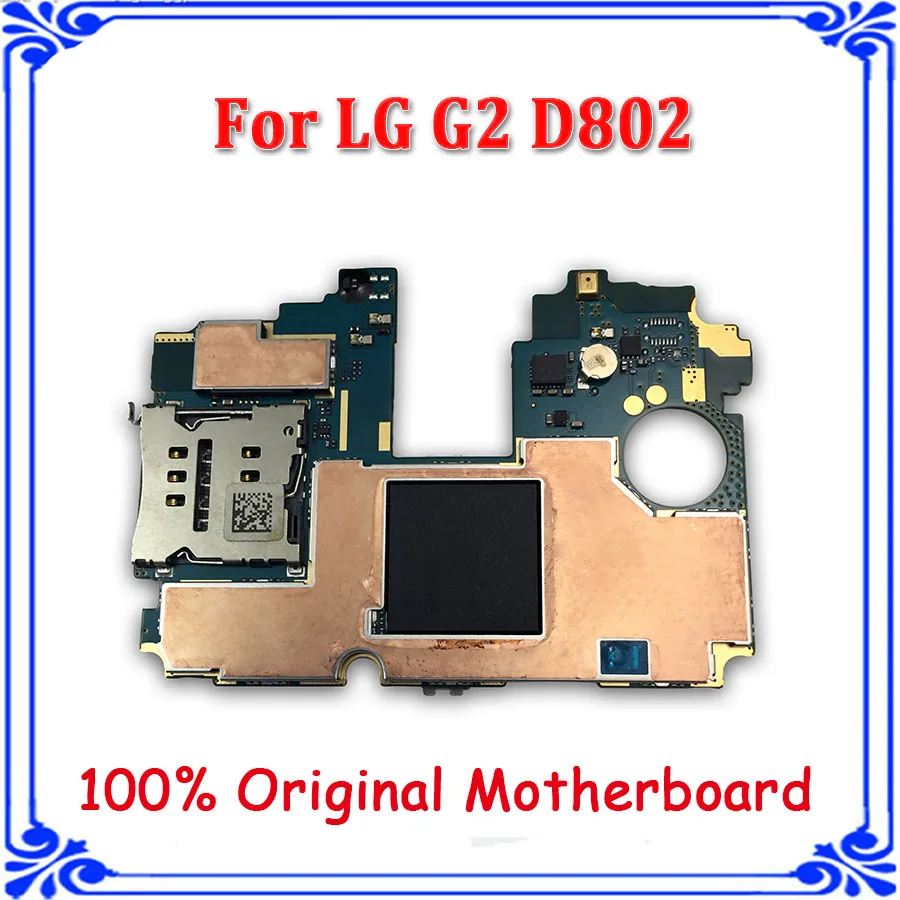 Оригинальная разблокированная материнская плата для LG G2 D802 с системой Android 16 ГБ 32