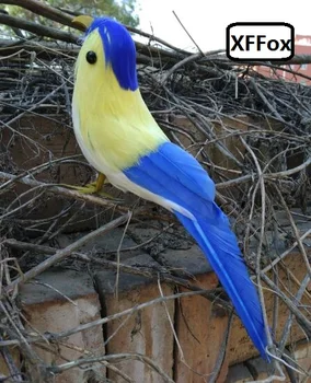 

cute reallife bird model foam&feather simulation yellow&blue bird toy gift about 22cm xf0657