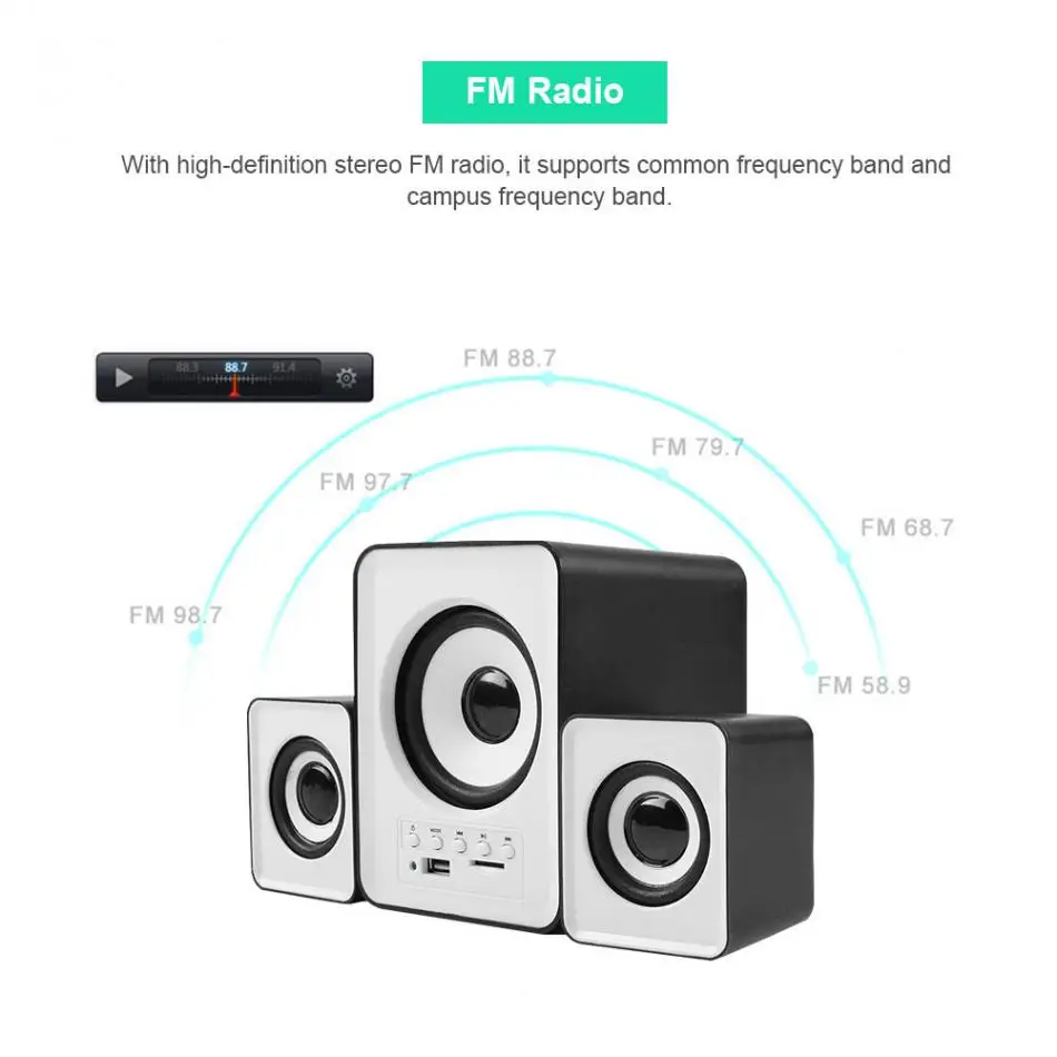 SADA D-230 беспроводной Bluetooth 2,1 динамик мини стерео Колонка настольный компьютер Bluetooth динамик TF/U диск fm-радио музыкальный плеер