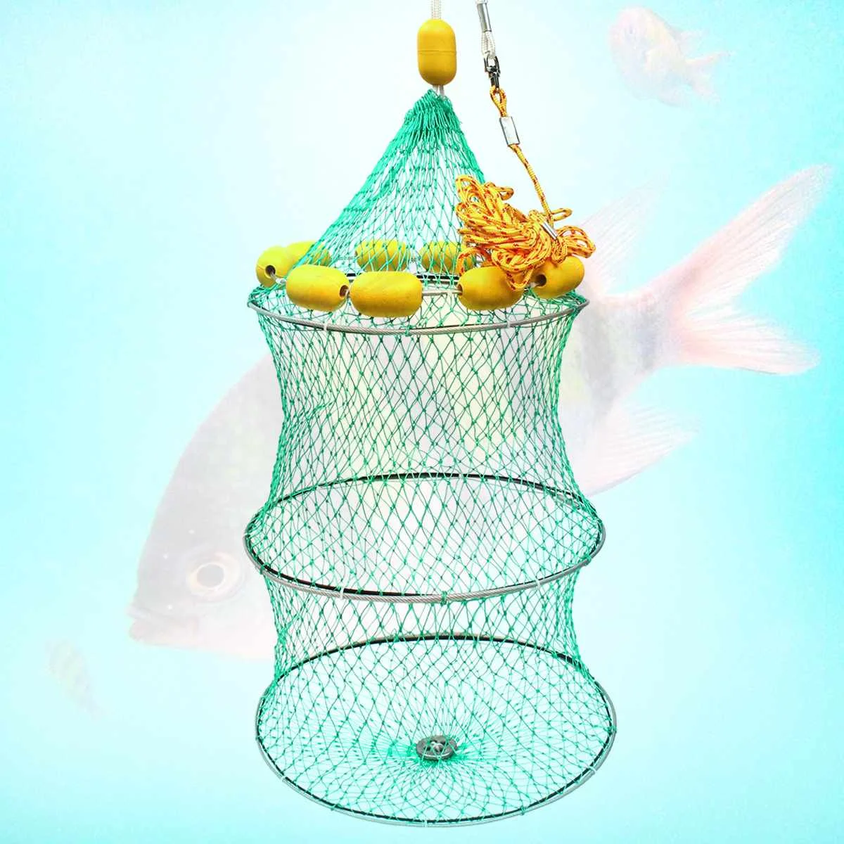 

Fishing Net Portable Folding Fish Shrimp Mesh Cage Cast Net Minnow Bait Fishing Trap Cast Network Foldable Fishing Net Tackle