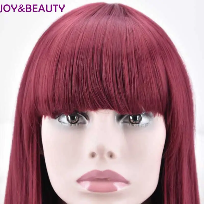 JOY& BEAUTY для женщин синтетические волосы длинные прямые парик высокая температура волокно 28 дюймов длинные Бург цвет