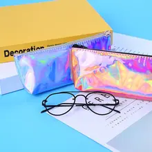 Лазерной голограммой сверкающих ПВХ пенал Bentoy Серебряная монета кошелек Популярные Мода Япония Корея унисекс студент ручка держатель мешка коробку