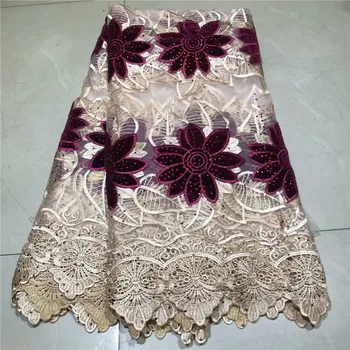 

Embroidered French Mesh Lace Fabric Latest 2019 Nigerian Lace Fabric High Quality Wedding dress African Lace Fabric 2L82-91