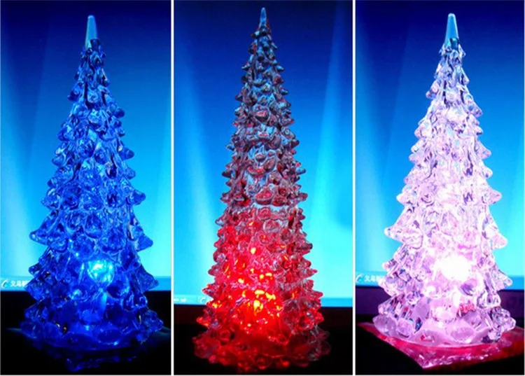 

5pcs/lot 13CM Christmas Decorations New Mini Led Colorful Small Night Light Acrylic Christmas Tree light