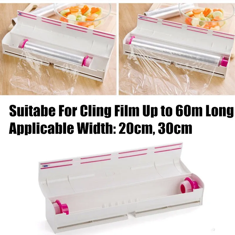 20cm30cm Cling Film Knife Sliding Blade Food Grade ABS Kitchen Tool Foil And Cling Film Wrap Dispenser Cutter For Food Film (14)
